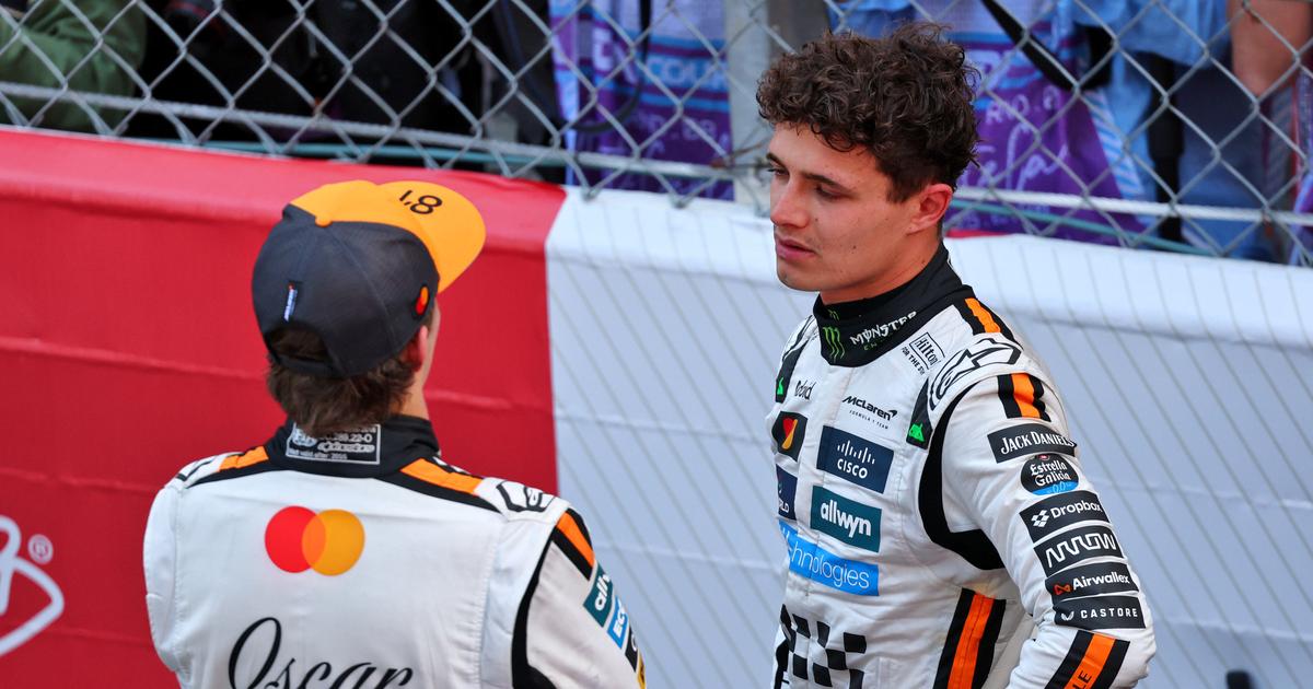 Monoplaces McLaren de Norris et Piastri sur le circuit du Red Bull Ring en Autriche
