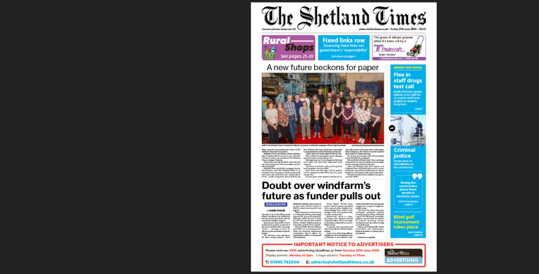 Dernière impression du Shetland Times dans son imprimerie historique