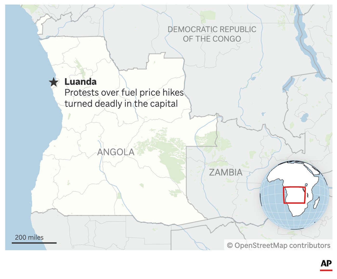 Image d'illustration pour: Fuel price protests in Angola this week left 22 dead while 1,200 people were arrested