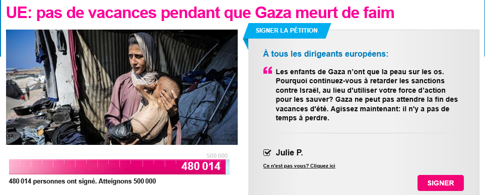 Image d'illustration pour: Pétition : UE : pas de vacances pendant que Gaza meurt de faim