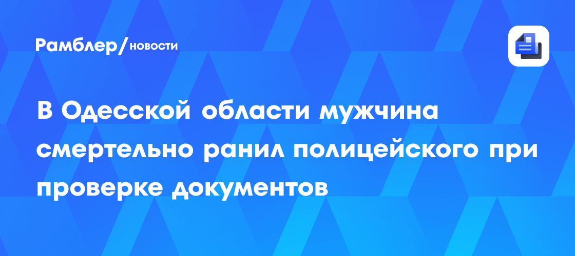 Image d'illustration pour: В Одесской области мужчина смертельно ранил полицейского при проверке документов