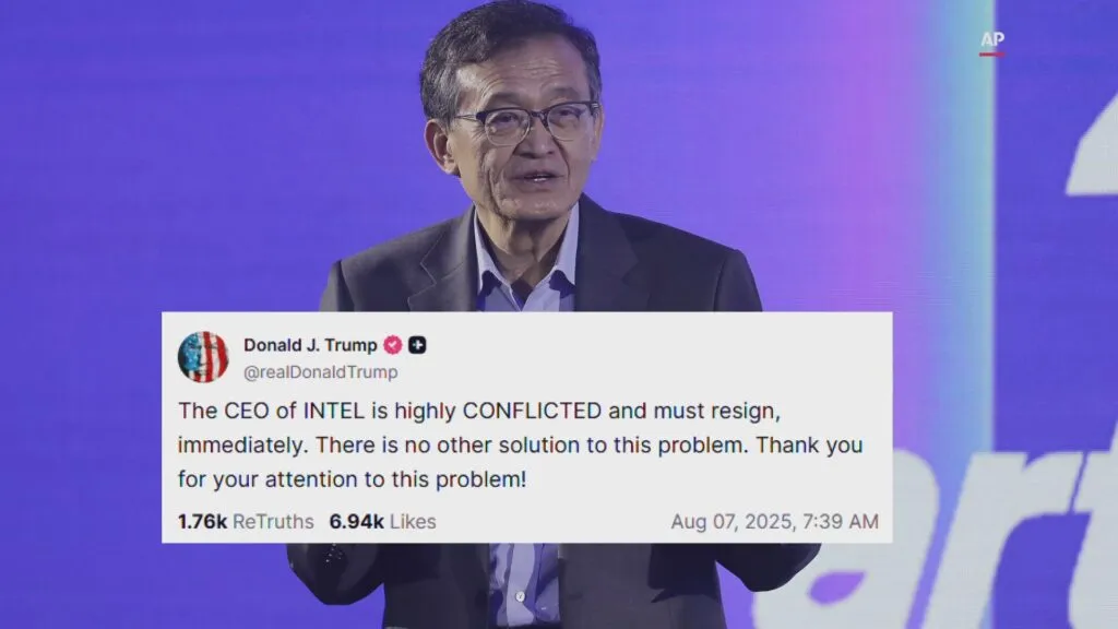 Image d'illustration pour: Trump pide la renuncia inmediata del CEO de Intel, Lip-Bu Tan, por tener vínculos con China - PasionMóvil