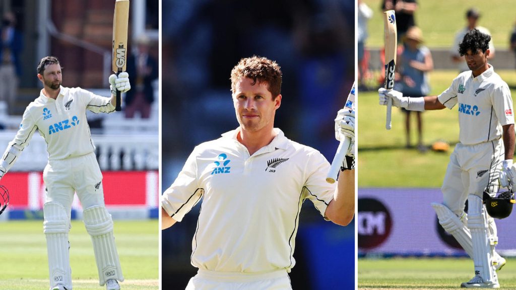Image d'illustration pour: New Zealand 150-Plus Trio Equal World Record To Build Massive Lead Over Zimbabwe | Cricket News Today