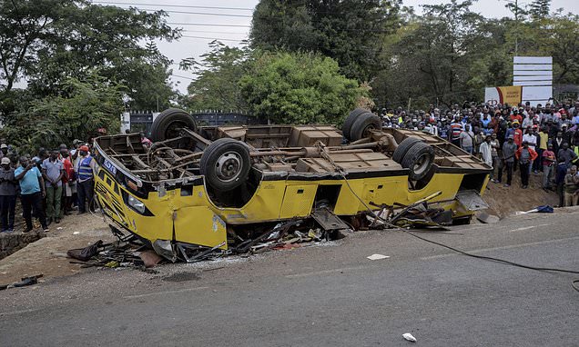 Image d'illustration pour: A bus carrying mourners from a funeral overturns in Kenya, killing...