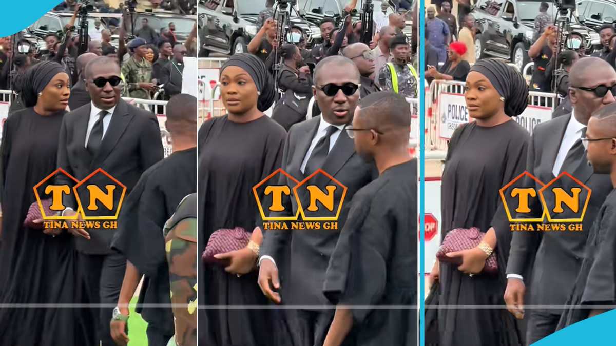 Image d'illustration pour: Afenyo Markin's wife displays youthful and style at state funeral for eight fallen heroes, video
