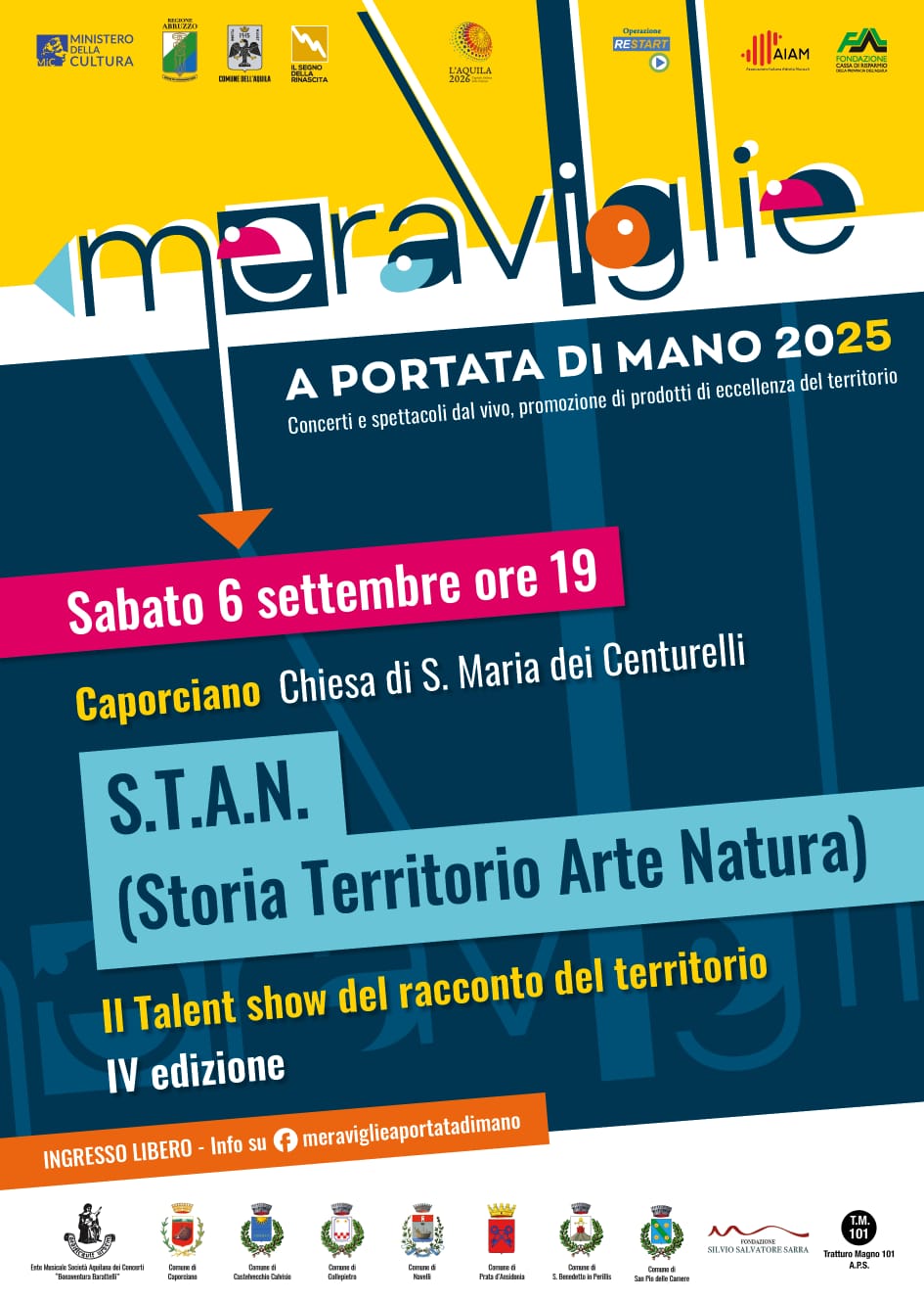 Image d'illustration pour: CHIESA SANTA MARIA DE' CENTURELLI A CAPORCIANO: TORNA S.T.A.N., TALENT SHOW CHE RACCONTA L'ABRUZZO