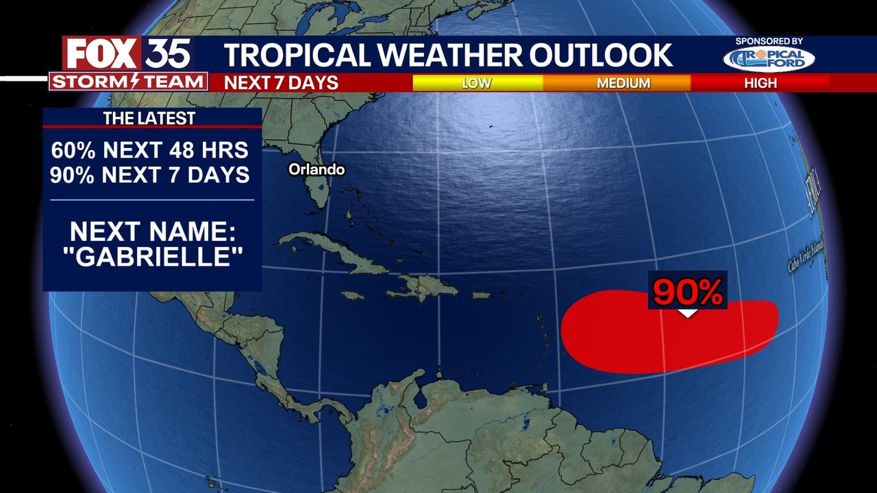 Image d'illustration pour: Invest 91L: Tropical depression, Tropical Storm Gabrielle, could form in the next few days: NHC