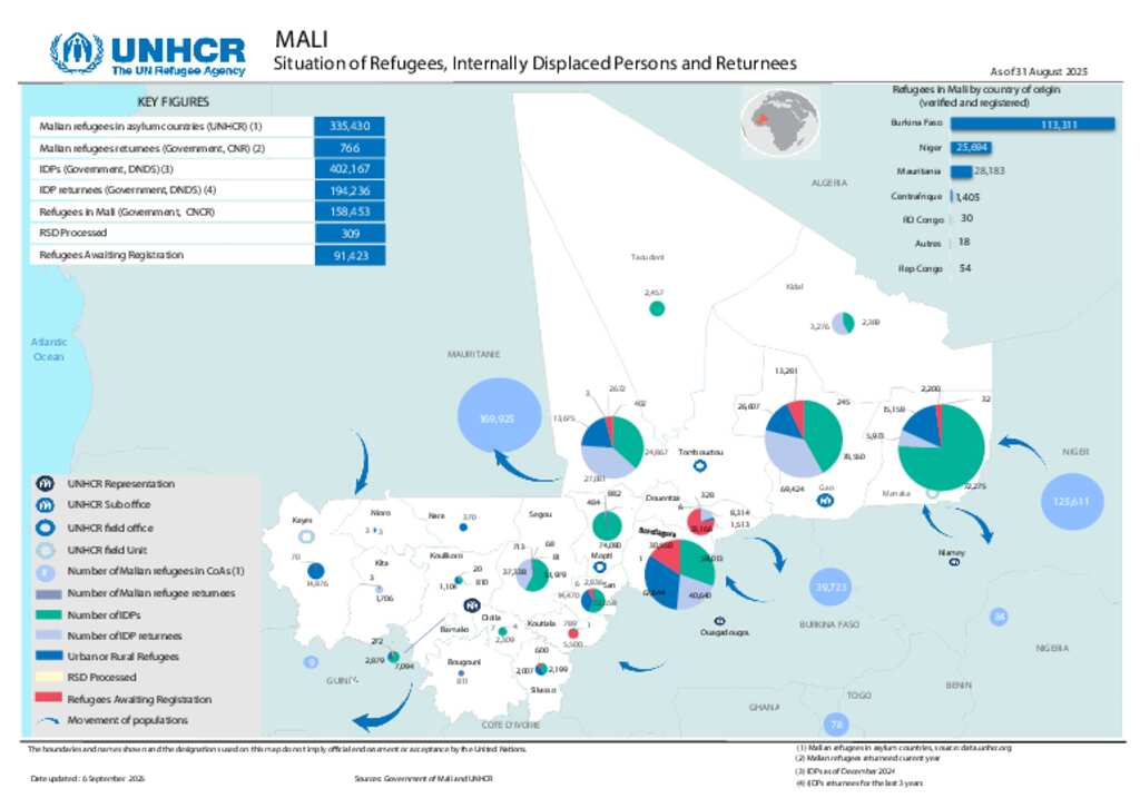 Image d'illustration pour: Mali situation of refugees internally displaced persons and returnees_31_Aout_2025 english