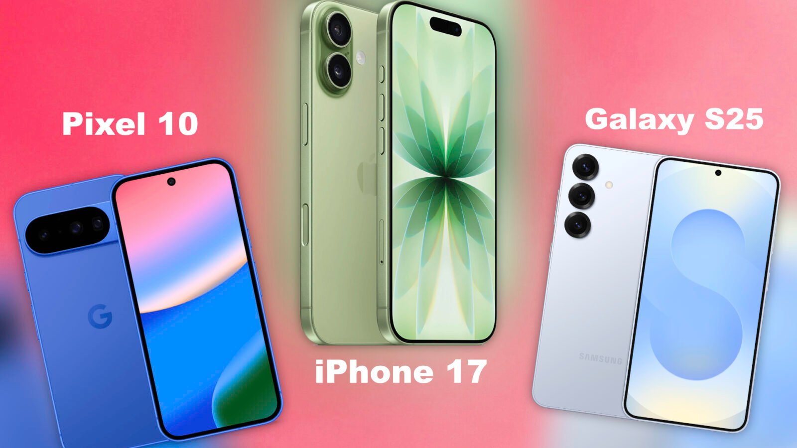 Image d'illustration pour: iPhone 17 vs Galaxy S25 vs Pixel 10 : le comparatif complet