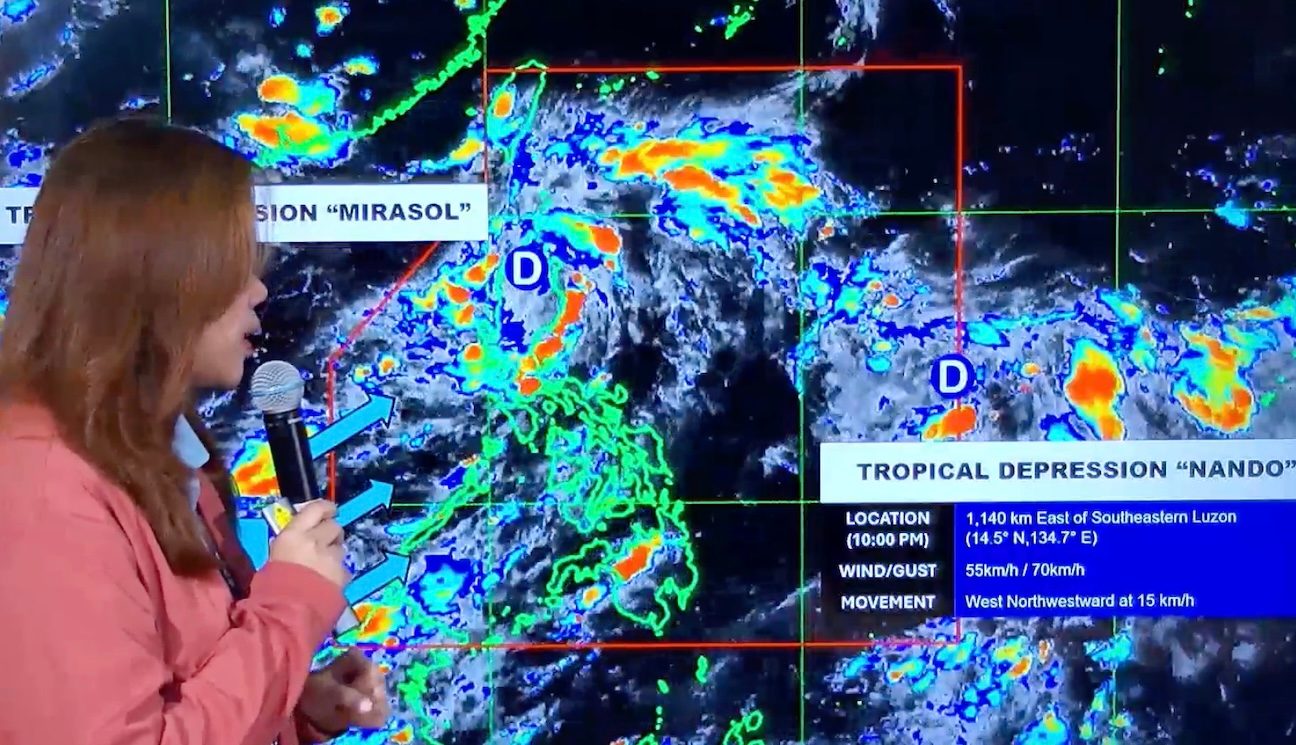 Image d'illustration pour: Tropical Depression Mirasol leaves landmass; Nando now in PAR