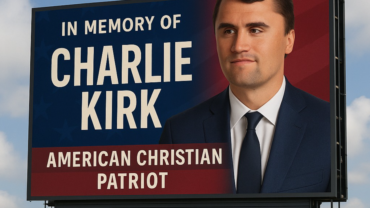 Image d'illustration pour: 12 Charlie Kirk billboards coming to Brevard County, Melbourne mayor says