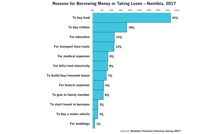 Image d'illustration pour: Reasons for Borrowing Money or Taking Loans - Namibia, 2017