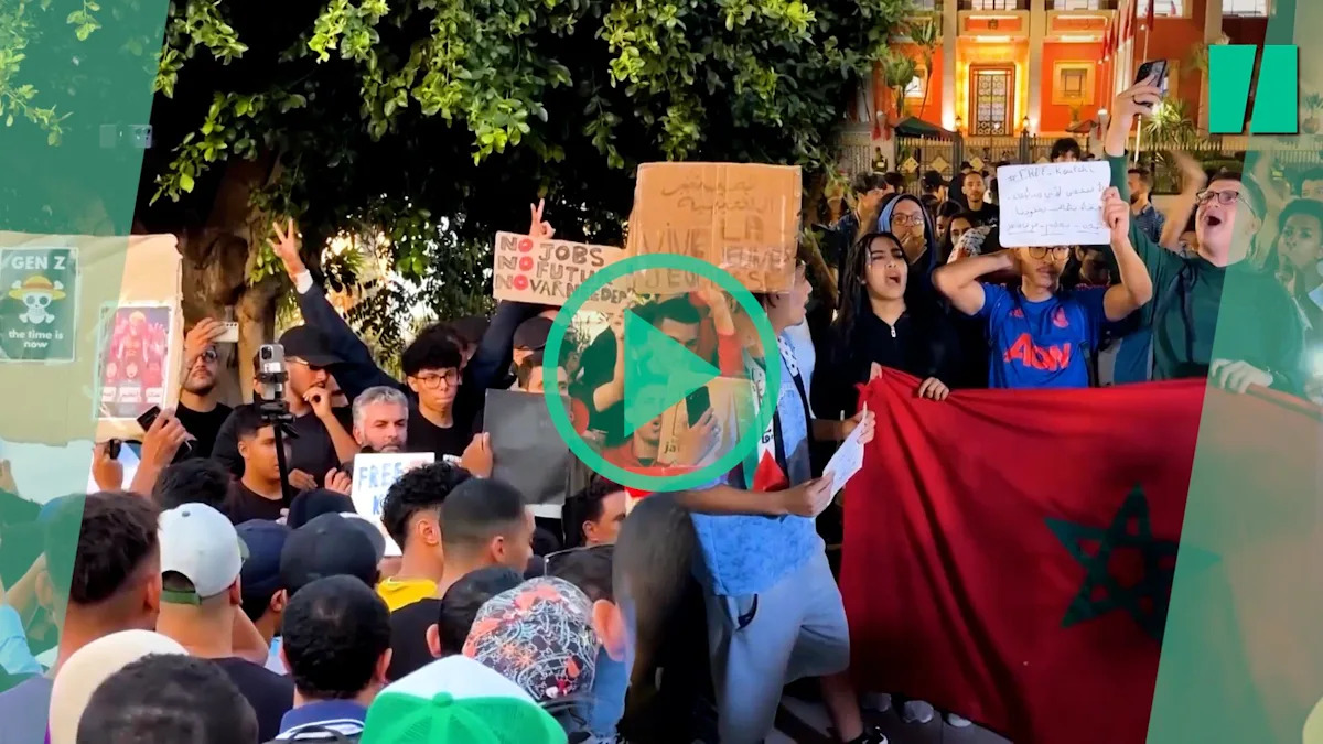 Image d'illustration pour: Au Maroc, les jeunes du collectif Gen Z 212 manifestent depuis huit jours malgré la répression