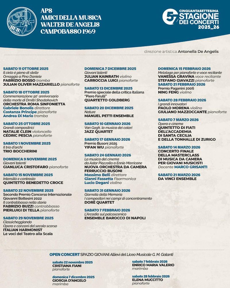 Image d'illustration pour: Campobasso, Stagione dei Concerti 2025/26: programma