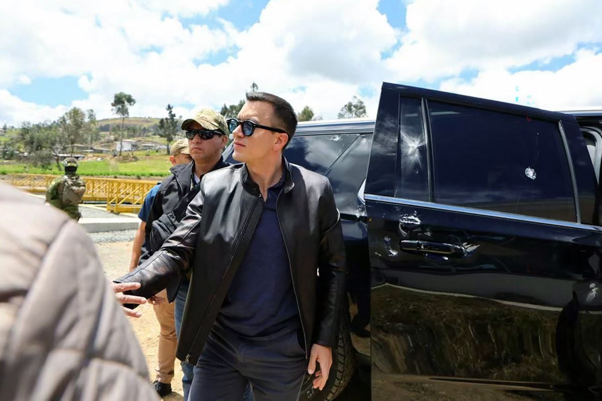 Image d'illustration pour: Equador anuncia prisão de cinco suspeitos por ataque contra o presidente Daniel Noboa; veja vídeo