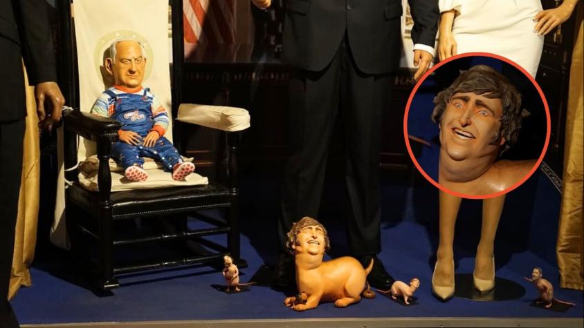Image d'illustration pour: Milei como "perrito" de Trump: La polémica obra de artista chileno en museo de Madrid