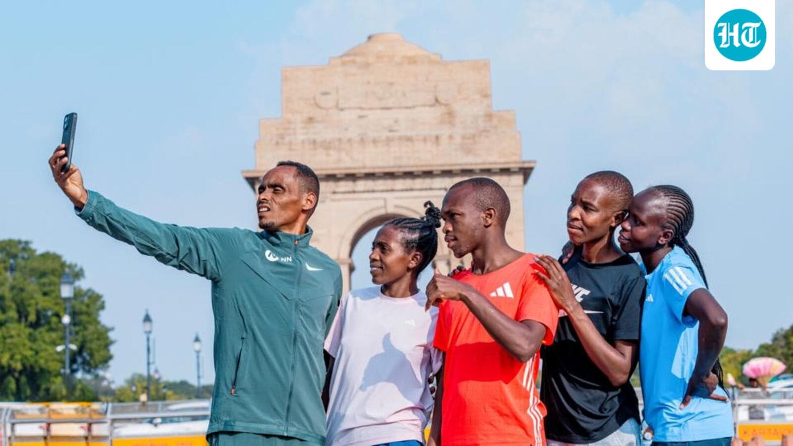 Image d'illustration pour: Birhanu, Alemaddis eye course records in Delhi half marathon