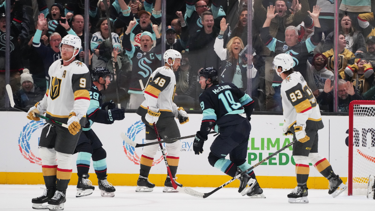Image d'illustration pour: NHL Roundup: McCann scores with 3.8 seconds left in OT, Kraken beat Golden Knights