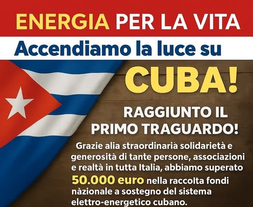 Image d'illustration pour: Solidaridad italiana supera meta monetaria inicial para apoyar sistema electroenergético cubano
