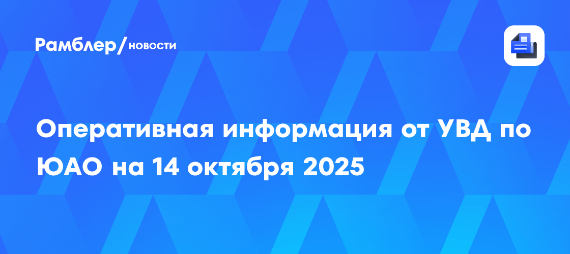 Image d'illustration pour: Оперативная информация от УВД по ЮАО на 14 октября 2025