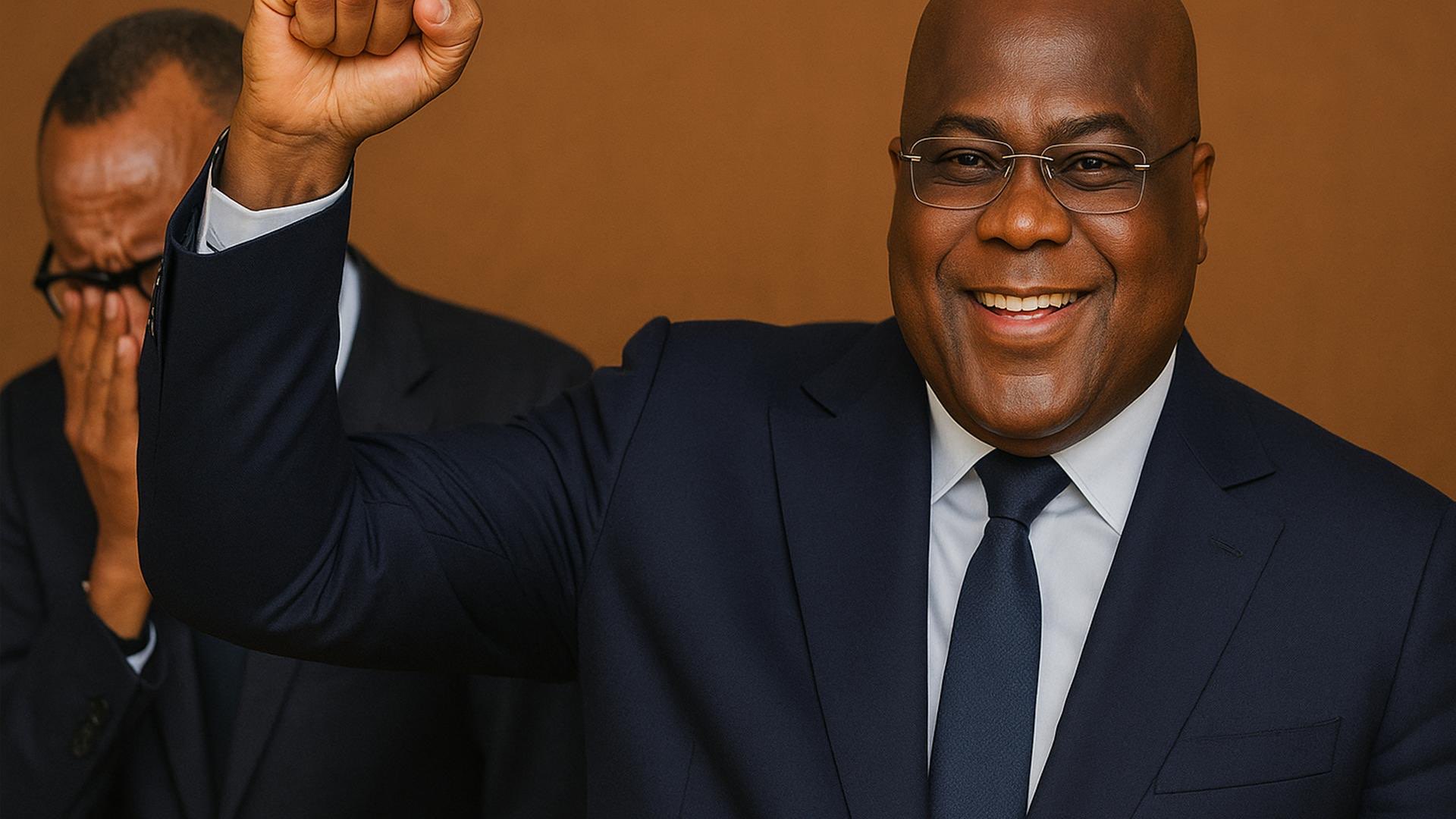 Diplomatische Vertreter der DR Kongo und Ruandas bei der Unterzeichnung des Friedensabkommens